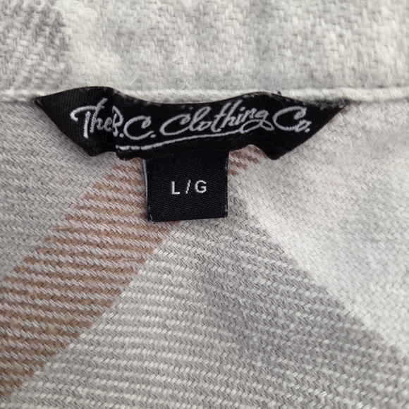 BC Clothing Brown And Grey Plaid Utility Jacket for Women Size L - Picture 7 of 7